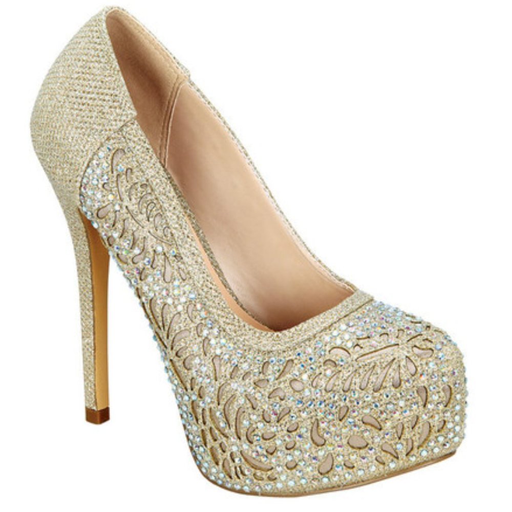 Women's Gold Pumps
